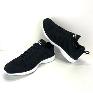 APL Techloom Pro Women Running Shoes Sz 7 Black Knit Laced Slip-On Comfy Sneaker